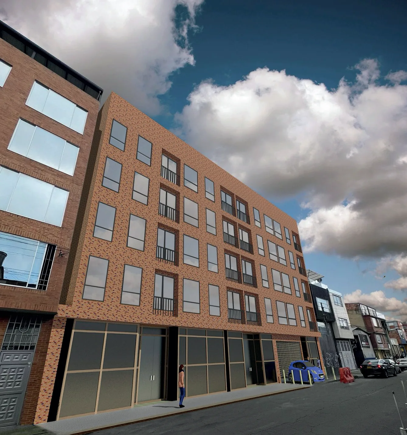 Render Edificio JANS 5 - Apartamentos VIS Bogotá vista lateral